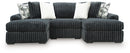 Midnight-Madness Double Chaise Sectional - Gunmetal