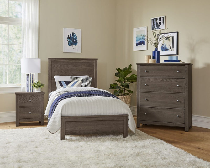 Vaughan Bassett Fundamentals 2 Drawer Nightstand in Grey - Watson's 87 Furniture (Middlefield,OH)