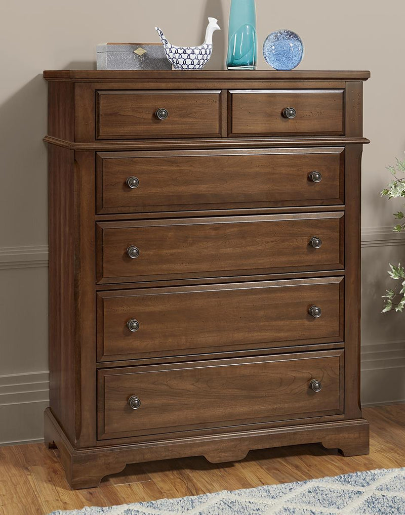 Vaughan-Bassett Heritage 5 Drawer Chest in Amish Cherry - Watson's 87 Furniture (Middlefield,OH)