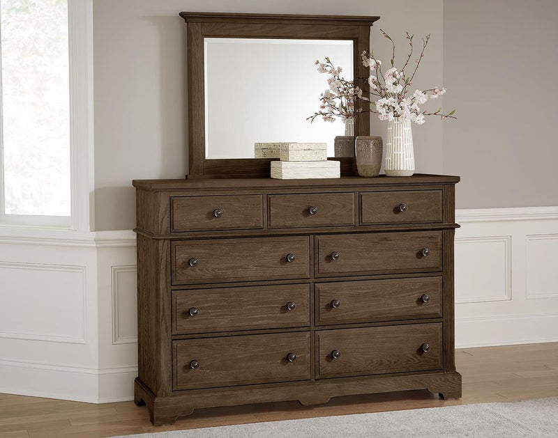Vaughan-Bassett Heritage 9 Drawer Bureau in Cobblestone Oak - Watson's 87 Furniture (Middlefield,OH)