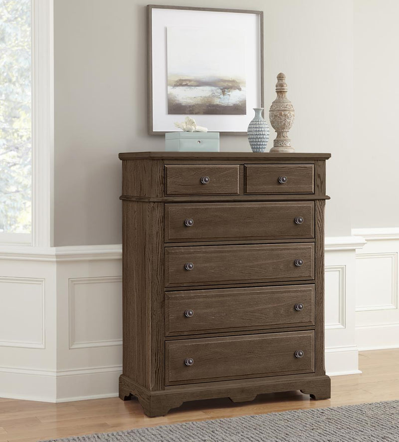 Vaughan-Bassett Heritage 5 Drawer Chest in Cobblestone Oak - Watson's 87 Furniture (Middlefield,OH)
