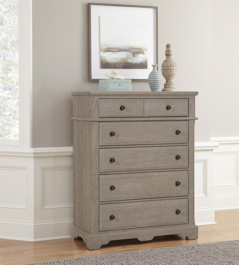 Vaughan-Bassett Heritage 5 Drawer Chest in Greystone - Watson's 87 Furniture (Middlefield,OH)