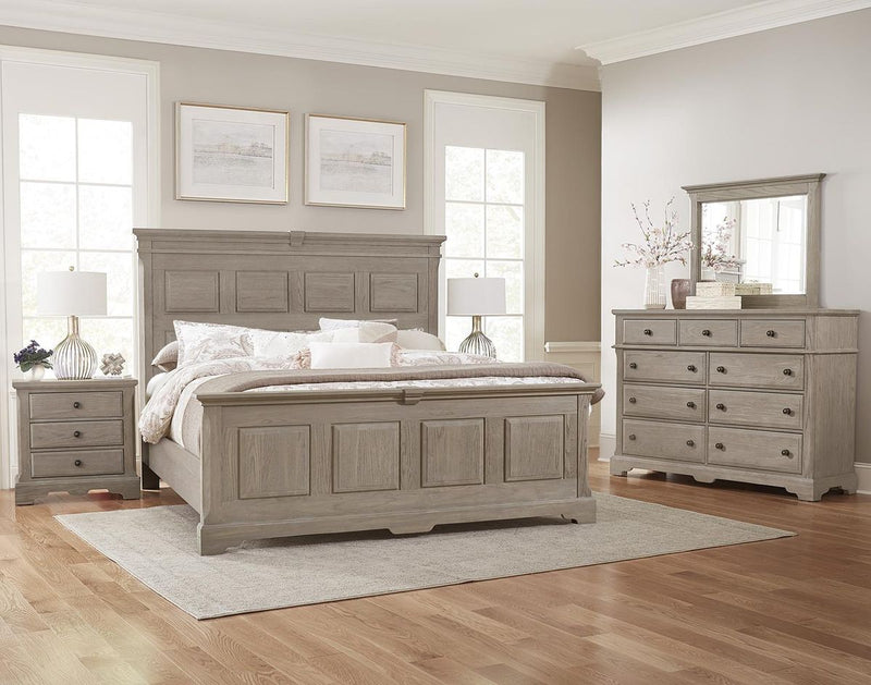 Vaughan-Bassett Heritage Cal King Mansion Bed in Greystone - Watson's 87 Furniture (Middlefield,OH)