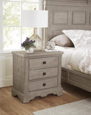 Vaughan-Bassett Heritage 3 Drawer Nightstand in Greystone - Watson's 87 Furniture (Middlefield,OH)