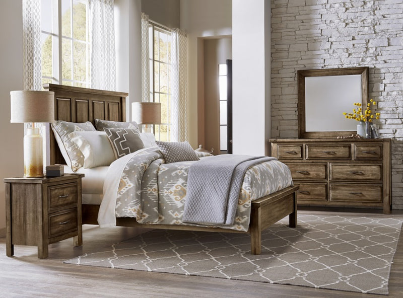 Vaughan-Bassett Maple Road Queen Mansion Bed w/ Low Profile Footboard in Maple Syrup - Watson's 87 Furniture (Middlefield,OH)