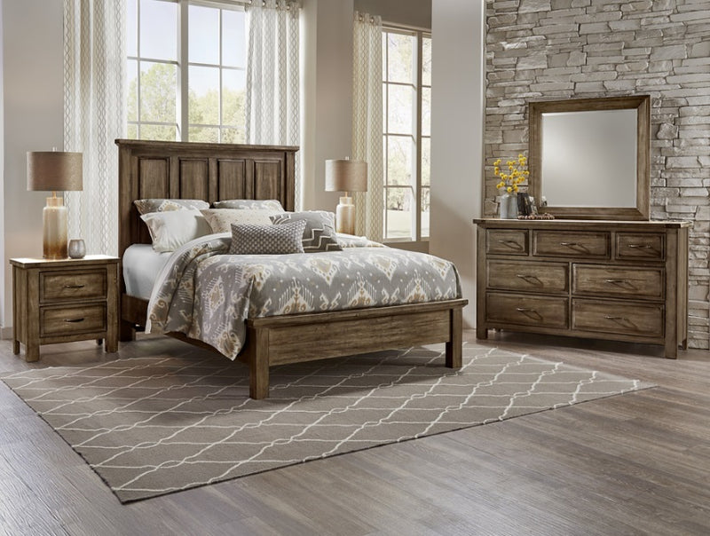 Vaughan-Bassett Maple Road Queen Mansion Bed w/ Low Profile Footboard in Maple Syrup - Watson's 87 Furniture (Middlefield,OH)
