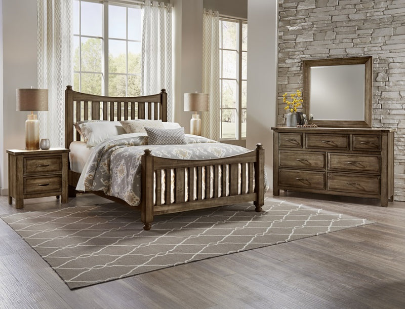 Vaughan-Bassett Maple Road King Slat Poster Bed in Maple Syrup - Watson's 87 Furniture (Middlefield,OH)