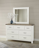 Vaughan-Bassett Maple Road Landscape Mirror in Soft White/Natural Top - Watson's 87 Furniture (Middlefield,OH)