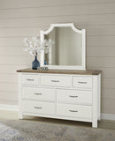 Vaughan-Bassett Maple Road Scalloped Mirror in Soft White/Natural Top - Watson's 87 Furniture (Middlefield,OH)
