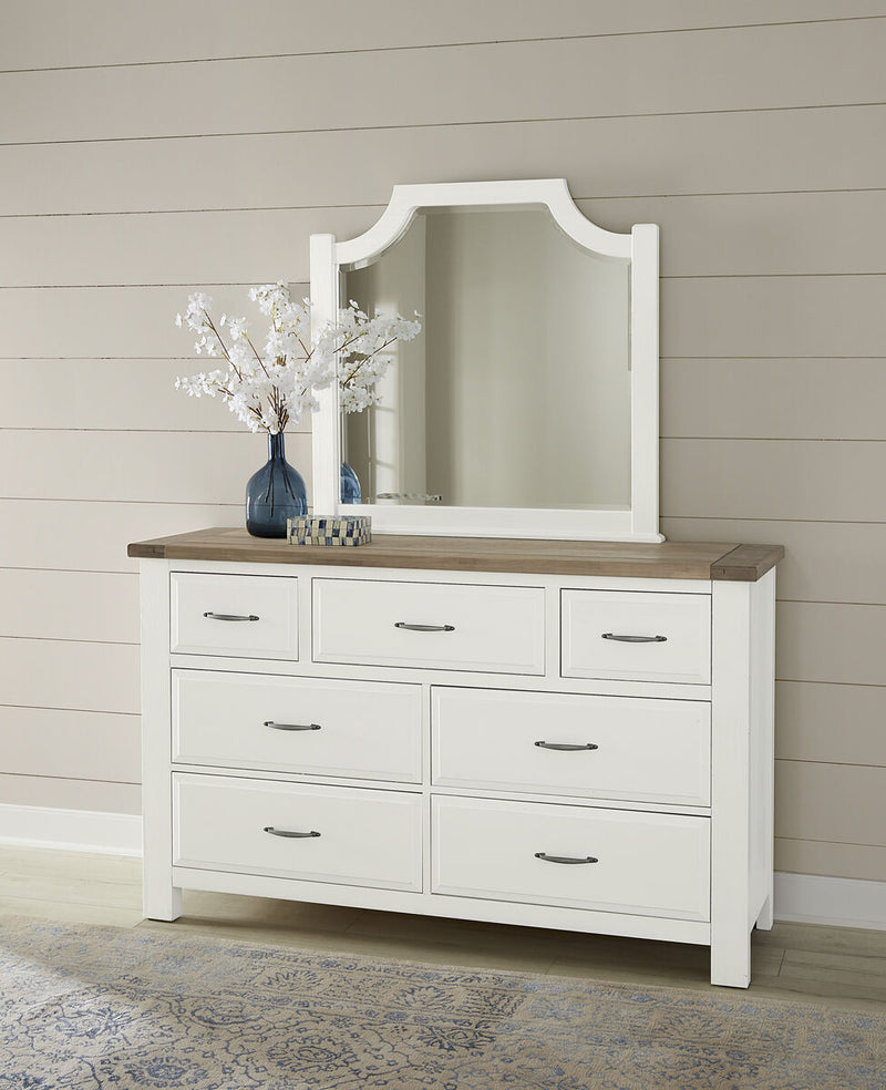 Vaughan-Bassett Maple Road Triple Dresser in Soft White/Natural Top - Watson's 87 Furniture (Middlefield,OH)