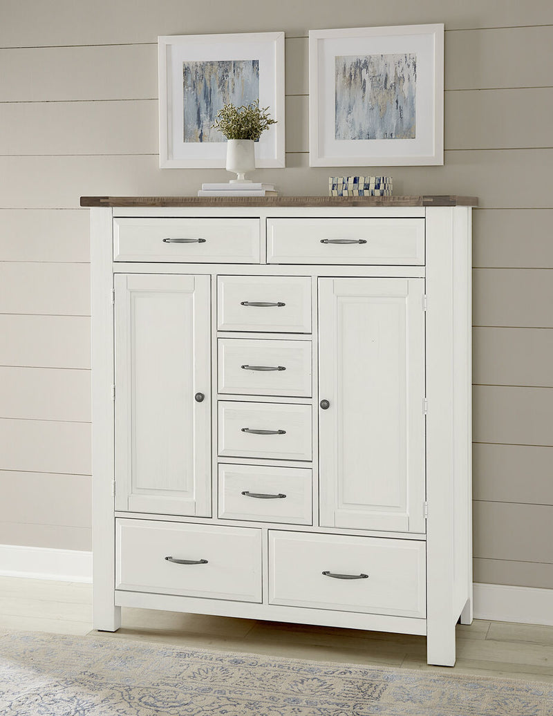 Vaughan-Bassett Maple Road Sweater Chest in Soft White/Natural Top - Watson's 87 Furniture (Middlefield,OH)