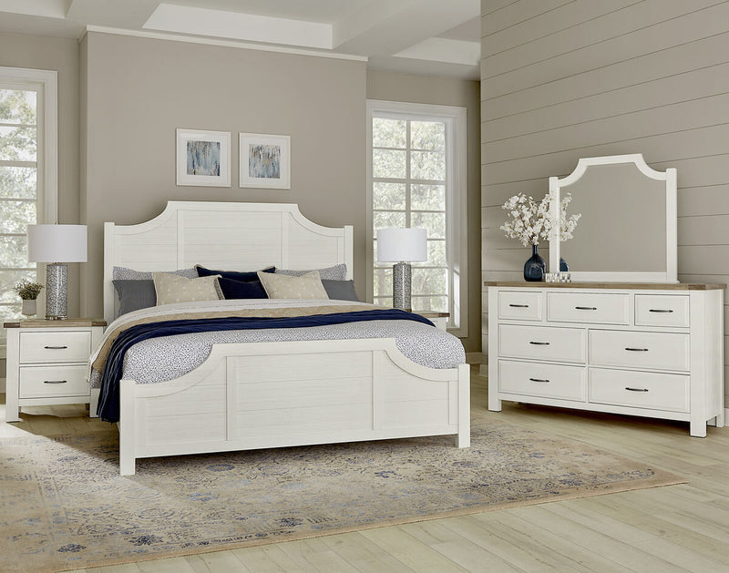 Vaughan-Bassett Maple Road Queen Scalloped Bed in Soft White - Watson's 87 Furniture (Middlefield,OH)