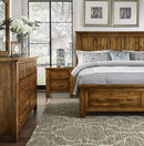 Vaughan-Bassett Maple Road Queen Mansion Bed w/ Storage Footboard in Antique Amish - Watson's 87 Furniture (Middlefield,OH)