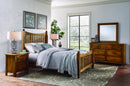 Vaughan-Bassett Maple Road Queen Slat Poster Bed in Antique Amish - Watson's 87 Furniture (Middlefield,OH)