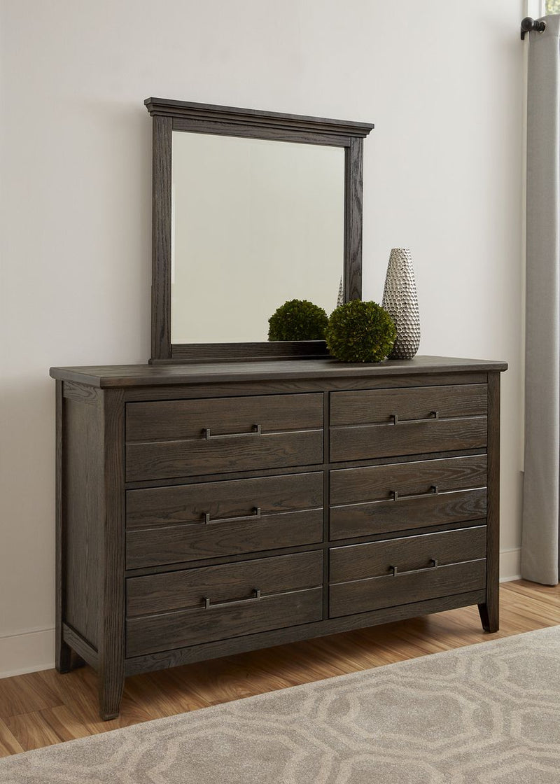 Vaughan-Bassett Passageways Charleston Brown Landscape Mirror in Dark Brown - Watson's 87 Furniture (Middlefield,OH)