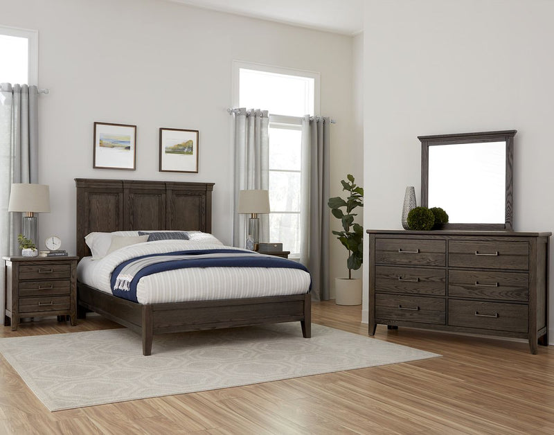 Vaughan-Bassett Passageways Charleston Brown Queen Mansion Bed with Low Profile Footboard in Dark Brown - Watson's 87 Furniture (Middlefield,OH)