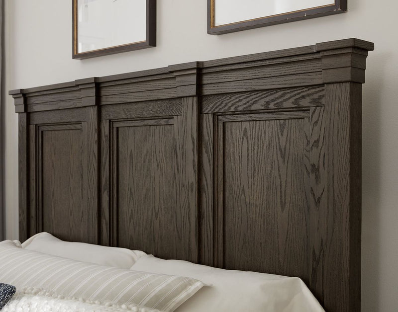 Vaughan-Bassett Passageways Charleston Brown Queen Mansion Bed with Low Profile Footboard in Dark Brown - Watson's 87 Furniture (Middlefield,OH)