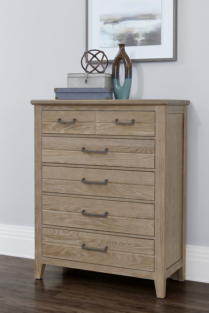 Vaughan-Bassett Passageways Deep Sand 5 Drawer Chest in Medium Brown - Watson's 87 Furniture (Middlefield,OH)