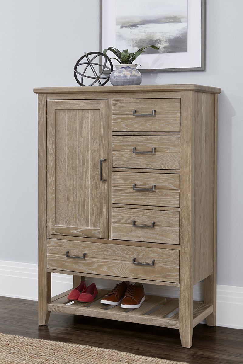 Vaughan-Bassett Passageways Deep Sand Door Chest in Medium Brown - Watson's 87 Furniture (Middlefield,OH)