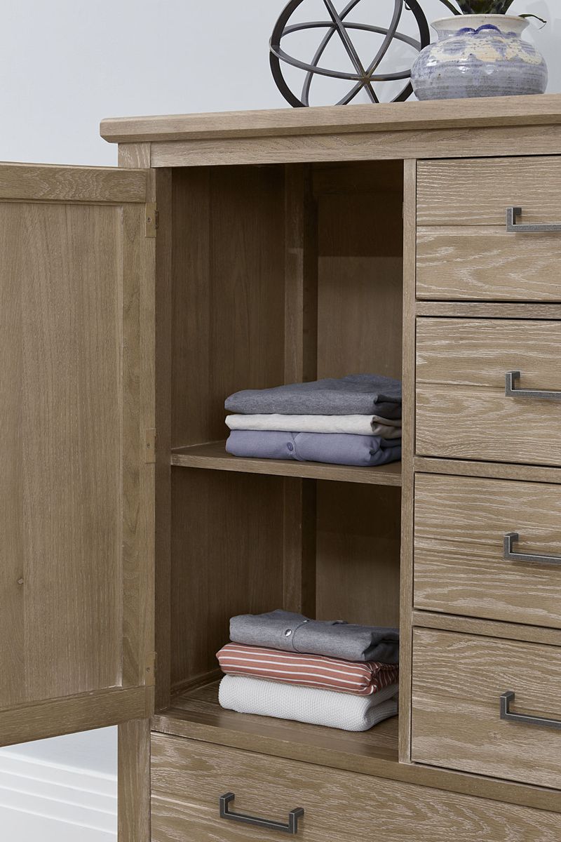 Vaughan-Bassett Passageways Deep Sand Door Chest in Medium Brown - Watson's 87 Furniture (Middlefield,OH)