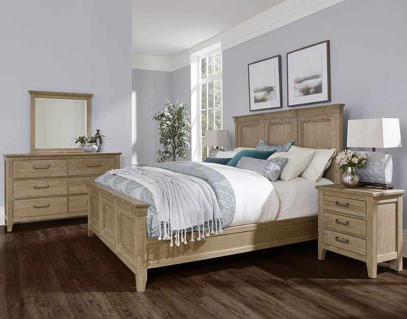 Vaughan-Bassett Passageways Deep Sand King Mansion Bed in Medium Brown - Watson's 87 Furniture (Middlefield,OH)