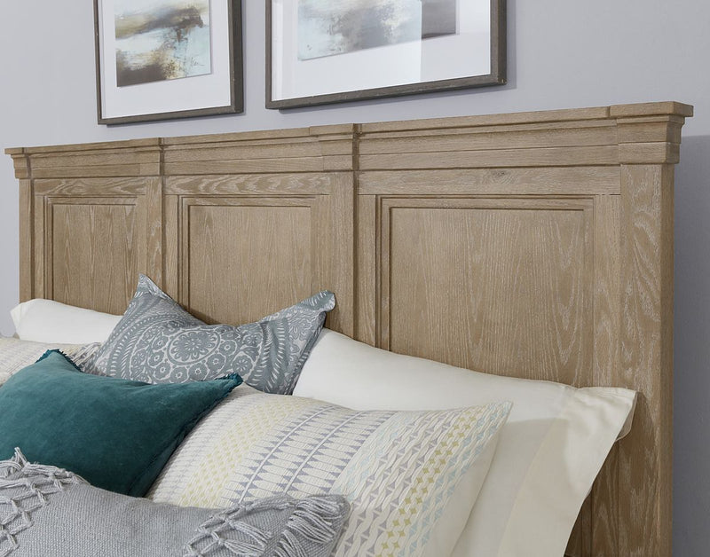 Vaughan-Bassett Passageways Deep Sand Cal King Mansion Bed with Low Profile Footboard in Medium Brown - Watson's 87 Furniture (Middlefield,OH)