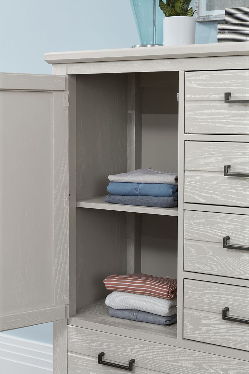 Vaughan-Bassett Passageways Oyster Grey Door Chest in Oyster Grey - Watson's 87 Furniture (Middlefield,OH)