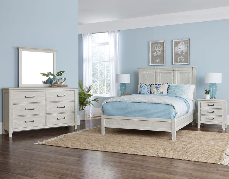 Vaughan-Bassett Passageways Oyster Grey Queen Mansion Bed with Low Profile Footboard in Grey - Watson's 87 Furniture (Middlefield,OH)
