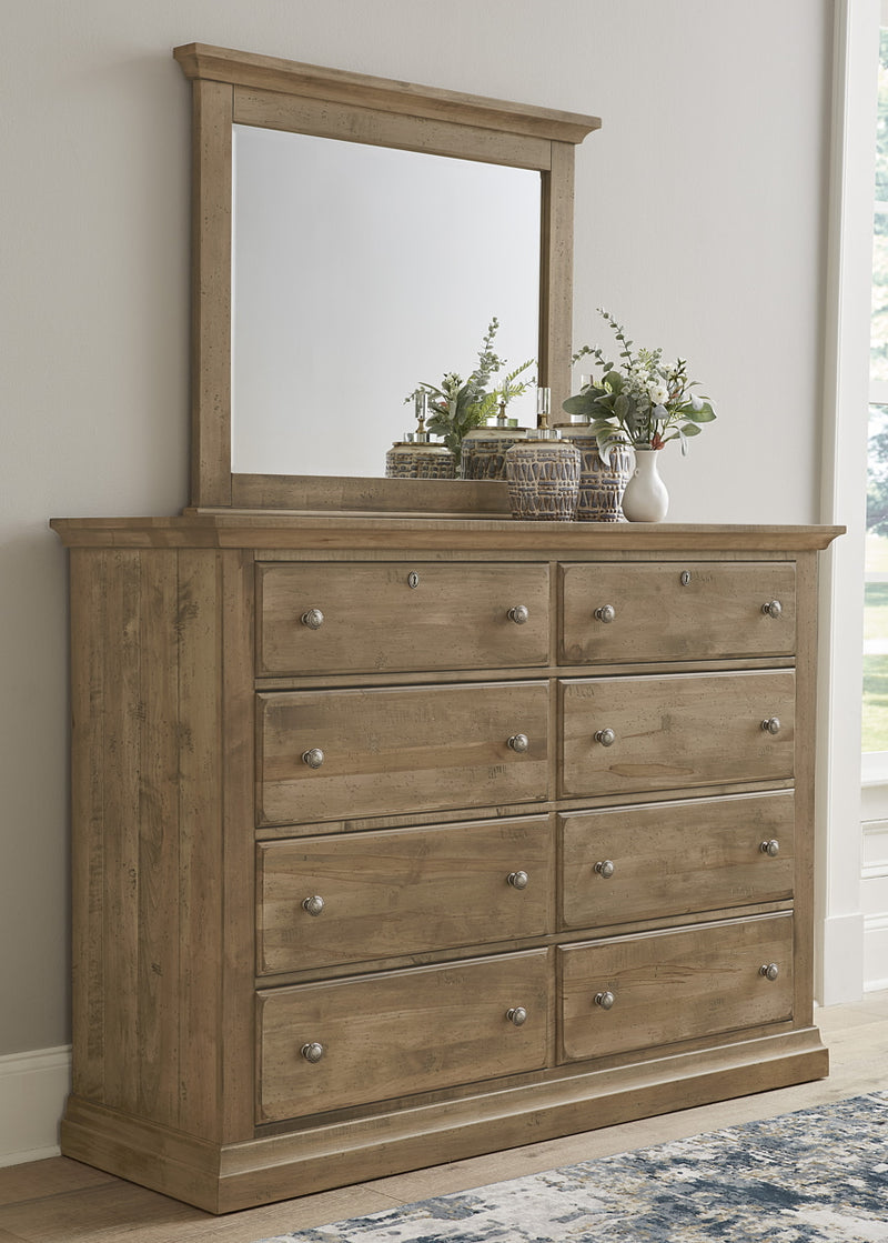 Vaughan Bassett Carlisle Landscape Mirror in Warm Natural - Watson's 87 Furniture (Middlefield,OH)