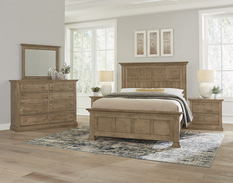 Vaughan Bassett Carlisle Cal King Window Pane Bed in Warm Natural - Watson's 87 Furniture (Middlefield,OH)