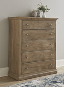 Vaughan Bassett Carlisle 5 Drawer Chest in Warm Natural - Watson's 87 Furniture (Middlefield,OH)