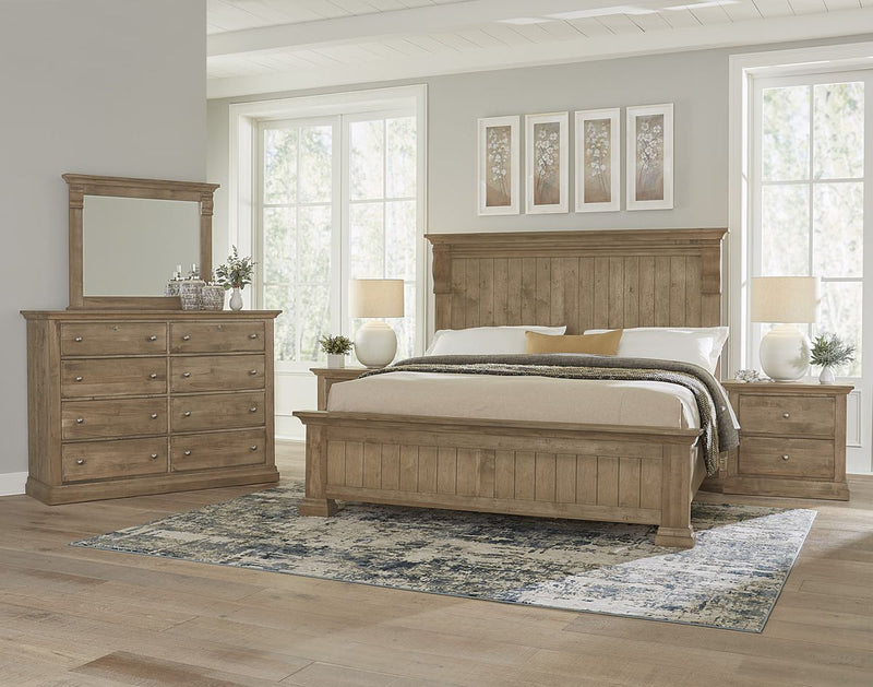 Vaughan Bassett Carlisle Cal King Corbel Bed in Warm Natural - Watson's 87 Furniture (Middlefield,OH)