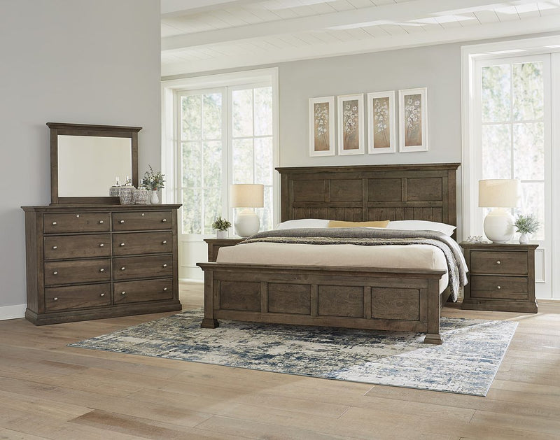 Vaughan Bassett Carlisle Queen Window Pane Bed in Dark Sable - Watson's 87 Furniture (Middlefield,OH)