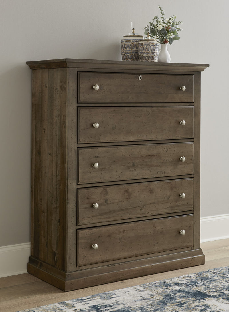 Vaughan Bassett Carlisle 5 Drawer Chest in Dark Sable - Watson's 87 Furniture (Middlefield,OH)