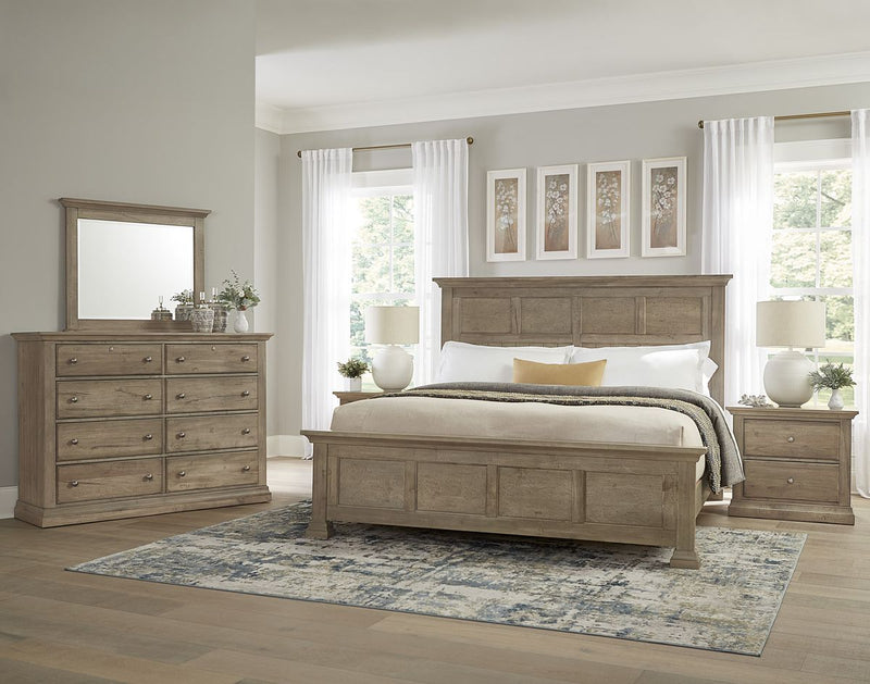 Vaughan Bassett Carlisle Cal King Window Pane Bed in Natural Grey - Watson's 87 Furniture (Middlefield,OH)