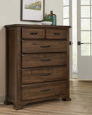 Vaughan-Bassett Joinery 5 Drawer Chest in Natural Oak - Watson's 87 Furniture (Middlefield,OH)