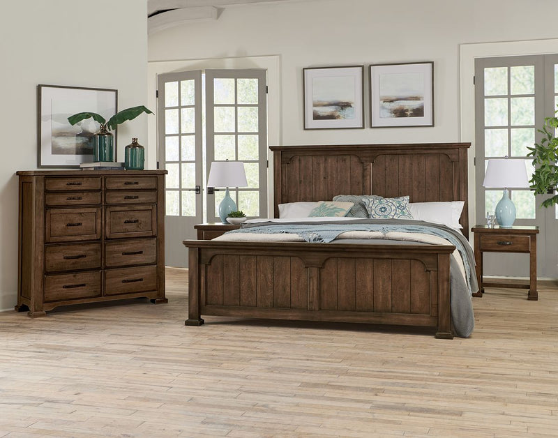 Vaughan-Bassett Joinery Queen Panel Bed in Natural Oak 192 - Watson's 87 Furniture (Middlefield,OH)