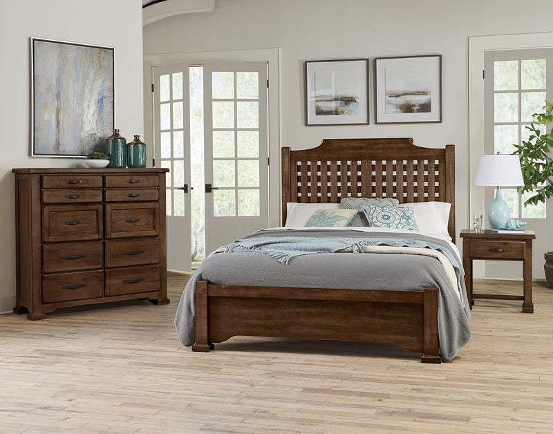 Vaughan-Bassett Joinery Plank Queen Poster Bed in Natural Oak 192 - Watson's 87 Furniture (Middlefield,OH)