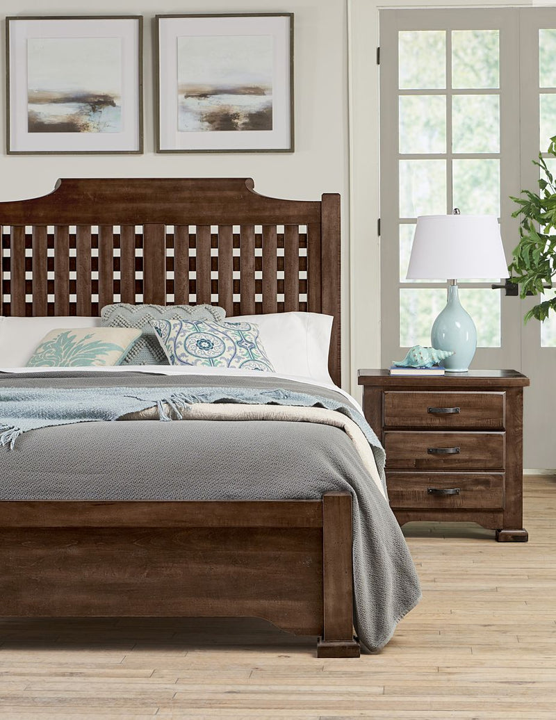 Vaughan-Bassett Joinery Plank Queen Poster Bed in Natural Oak 192 - Watson's 87 Furniture (Middlefield,OH)