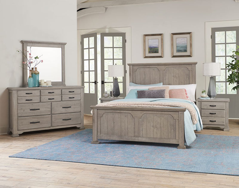 Vaughan-Bassett Joinery King Panel Bed in Washed White Oak 194 - Watson's 87 Furniture (Middlefield,OH)