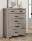 Vaughan-Bassett Joinery 5 Drawer Chest in Washed White Oak - Watson's 87 Furniture (Middlefield,OH)