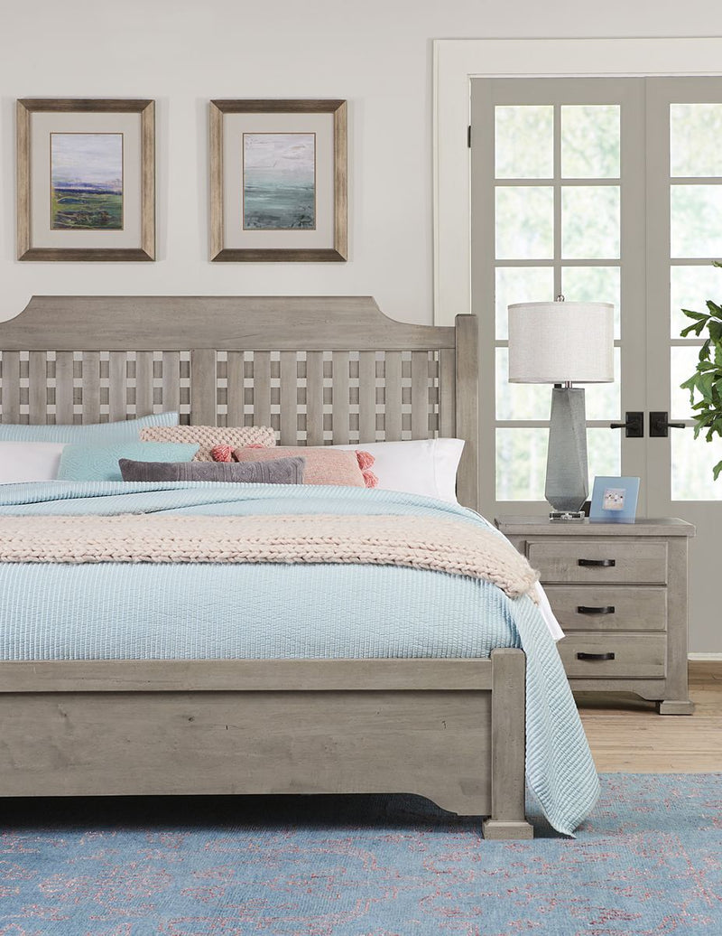Vaughan-Bassett Joinery Plank Queen Poster Bed in Washed White Oak 194 - Watson's 87 Furniture (Middlefield,OH)