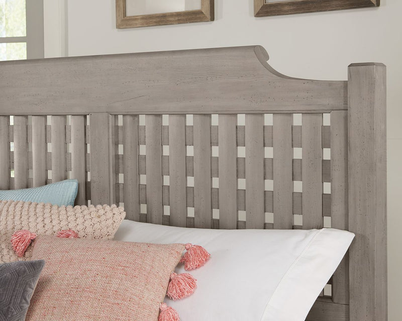 Vaughan-Bassett Joinery Plank Queen Poster Bed in Washed White Oak 194 - Watson's 87 Furniture (Middlefield,OH)