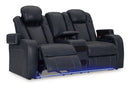 Fyne-Dyme Power Reclining Loveseat with Console - Watson's 87 Furniture (Middlefield,OH)
