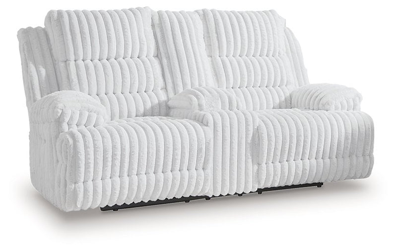Rhines Falls Power Reclining Loveseat with Console - Watson's 87 Furniture (Middlefield,OH)
