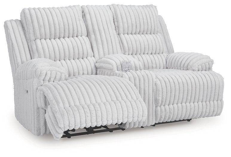 Rhines Falls Power Reclining Loveseat with Console - Watson's 87 Furniture (Middlefield,OH)