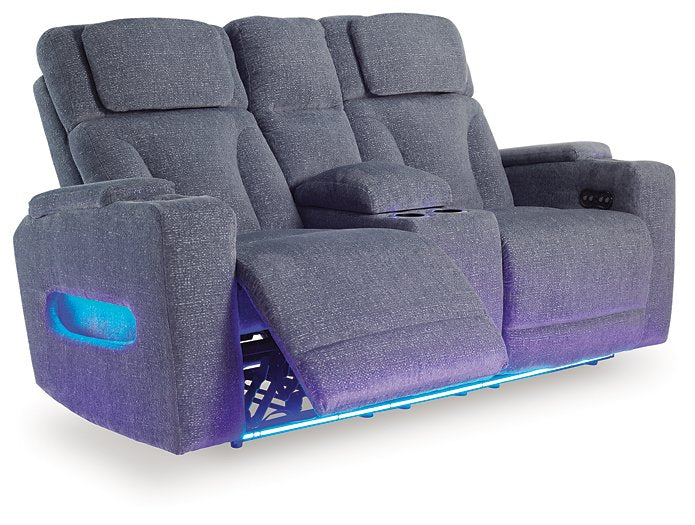 Studio Cave Power Reclining Loveseat with Console - Watson's 87 Furniture (Middlefield,OH)
