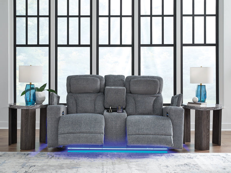 Studio Cave Power Reclining Loveseat with Console - Watson's 87 Furniture (Middlefield,OH)