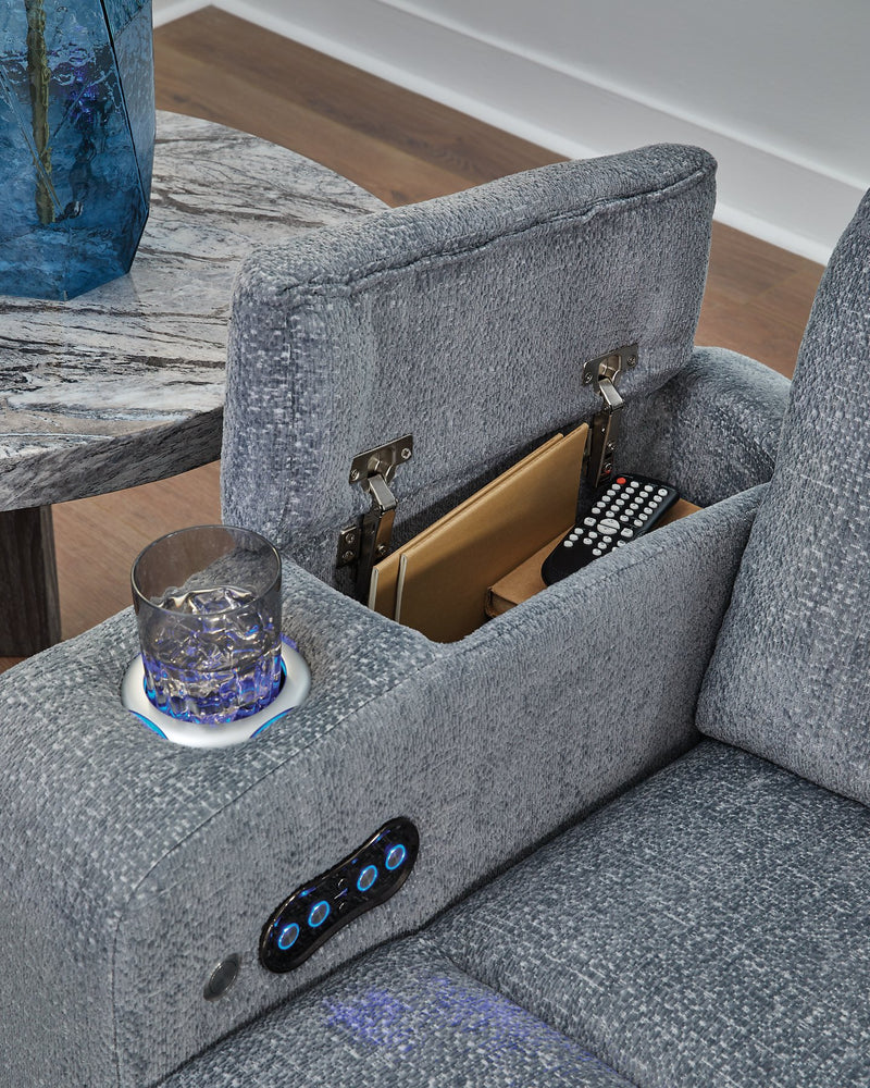 Studio Cave Power Reclining Loveseat with Console - Watson's 87 Furniture (Middlefield,OH)