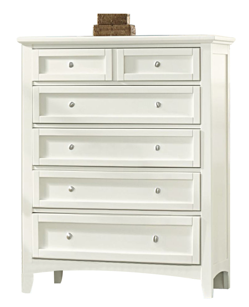 Vaughan-Basset Bonanza 5-Drawer Chest in White - Watson's 87 Furniture (Middlefield,OH)